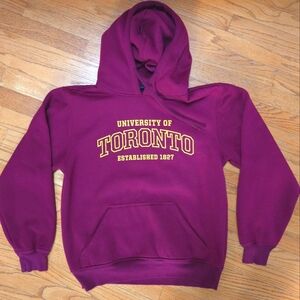 U of T M University of Toronto Maroon Hoodie Medium Burgundy